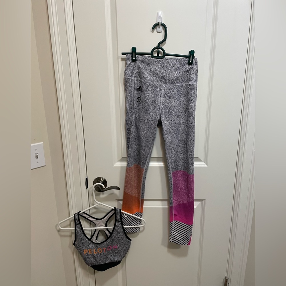 Peloton x adidas leggings and bra set